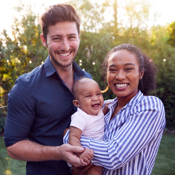 young family of three